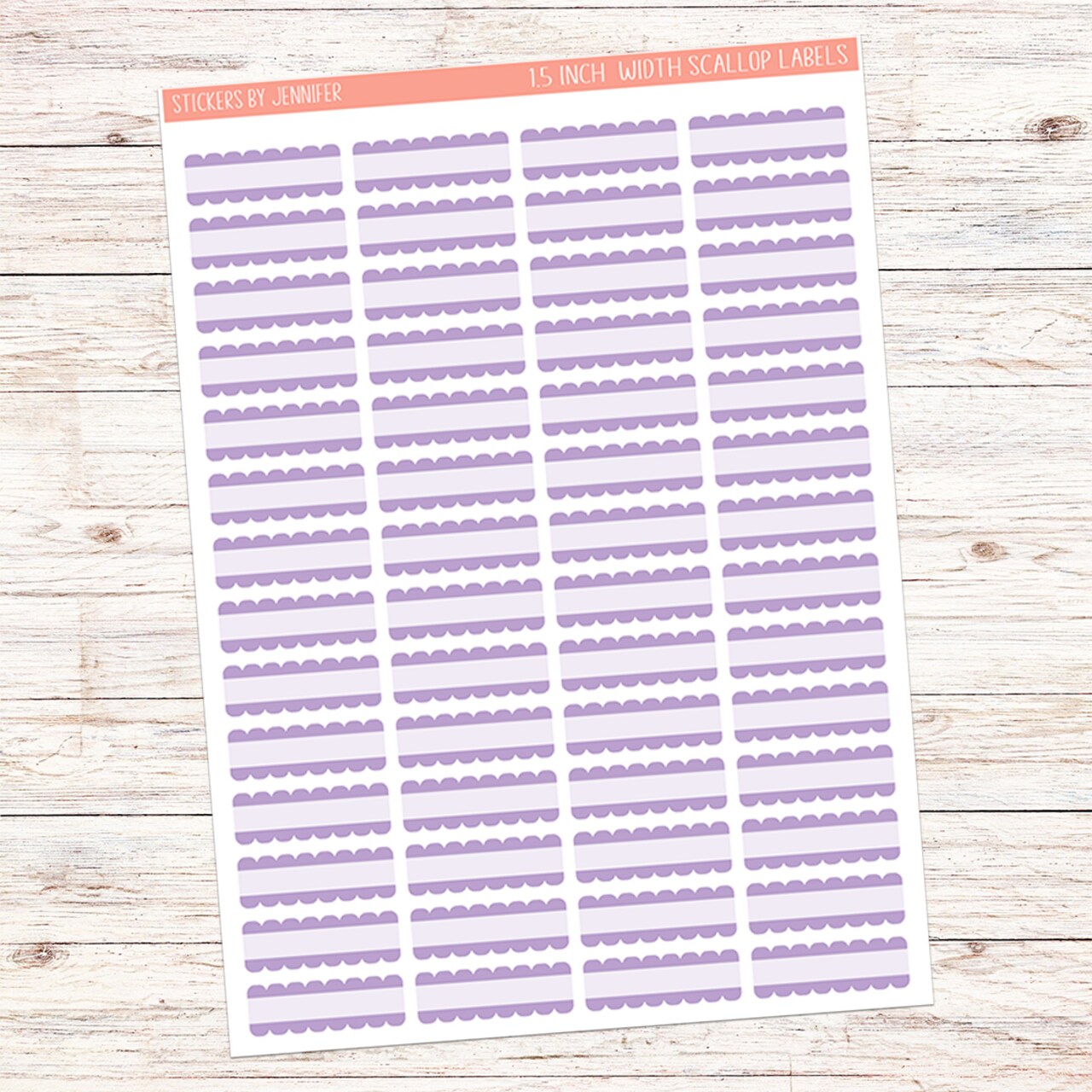 1.5 inch width Scalloped Planner Sticker Labels 046 Scrapbooking Kids DIY Arts Crafting